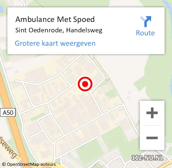 Locatie op kaart van de 112 melding: Ambulance Met Spoed Naar Sint Oedenrode, Handelsweg op 27 november 2017 13:56