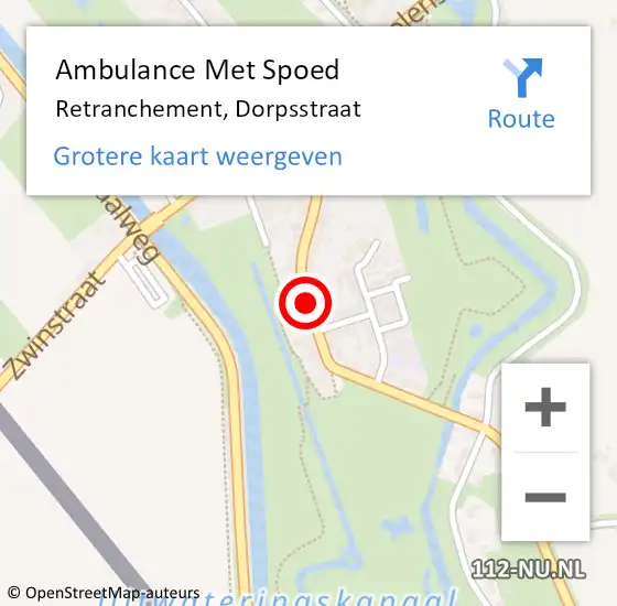 Locatie op kaart van de 112 melding: Ambulance Met Spoed Naar Retranchement, Dorpsstraat op 27 november 2017 14:32