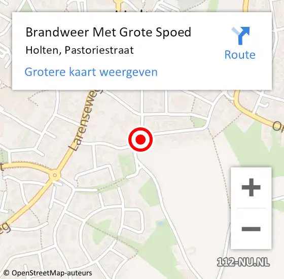 Locatie op kaart van de 112 melding: Brandweer Met Grote Spoed Naar Holten, Pastoriestraat op 27 november 2017 14:41