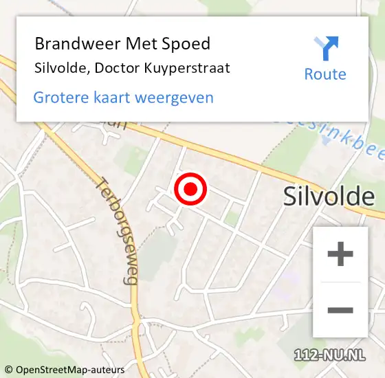 Locatie op kaart van de 112 melding: Brandweer Met Spoed Naar Silvolde, Doctor Kuyperstraat op 27 november 2017 14:48