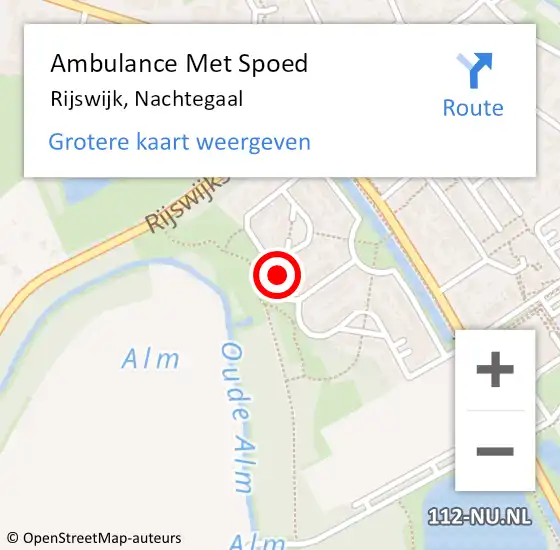 Locatie op kaart van de 112 melding: Ambulance Met Spoed Naar Rijswijk, Nachtegaal op 27 november 2017 14:57