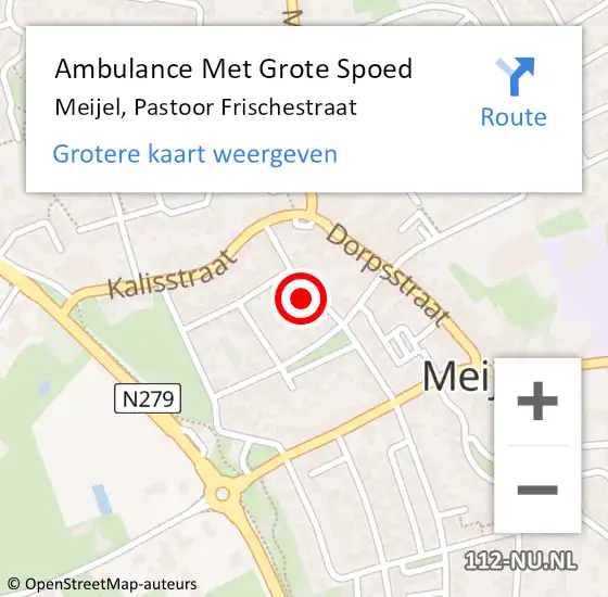 Locatie op kaart van de 112 melding: Ambulance Met Grote Spoed Naar Meijel, Pastoor Frischestraat op 7 februari 2014 23:27