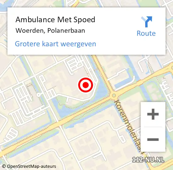 Locatie op kaart van de 112 melding: Ambulance Met Spoed Naar Woerden, Polanerbaan op 27 november 2017 15:28