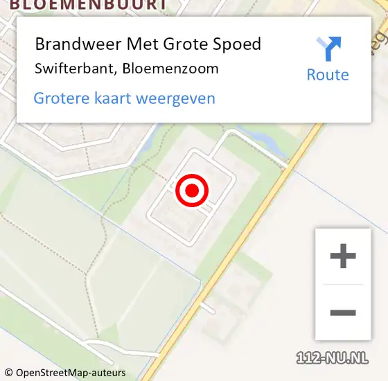 Locatie op kaart van de 112 melding: Brandweer Met Grote Spoed Naar Swifterbant, Bloemenzoom op 27 november 2017 16:17