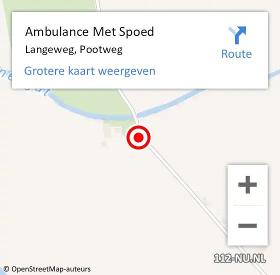 Locatie op kaart van de 112 melding: Ambulance Met Spoed Naar Langeweg, Pootweg op 27 november 2017 17:32