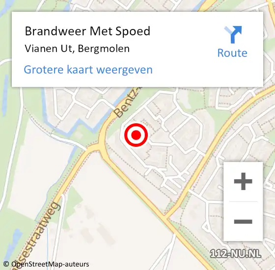 Locatie op kaart van de 112 melding: Brandweer Met Spoed Naar Vianen Ut, Bergmolen op 27 november 2017 19:01