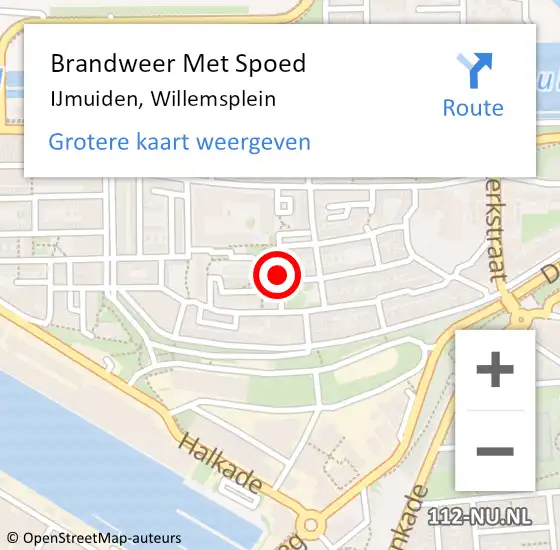 Locatie op kaart van de 112 melding: Brandweer Met Spoed Naar IJmuiden, Willemsplein op 27 november 2017 19:40