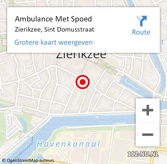 Locatie op kaart van de 112 melding: Ambulance Met Spoed Naar Zierikzee, Sint Domusstraat op 27 november 2017 20:01