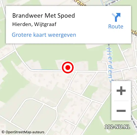 Locatie op kaart van de 112 melding: Brandweer Met Spoed Naar Hierden, Wijtgraaf op 27 november 2017 22:15