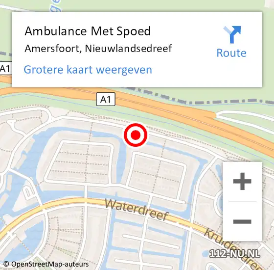 Locatie op kaart van de 112 melding: Ambulance Met Spoed Naar Amersfoort, Nieuwlandsedreef op 27 november 2017 22:33