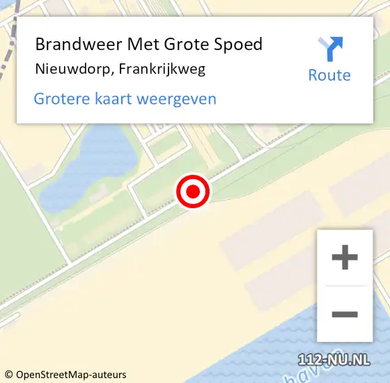 Locatie op kaart van de 112 melding: Brandweer Met Grote Spoed Naar Nieuwdorp, Frankrijkweg op 27 november 2017 23:21