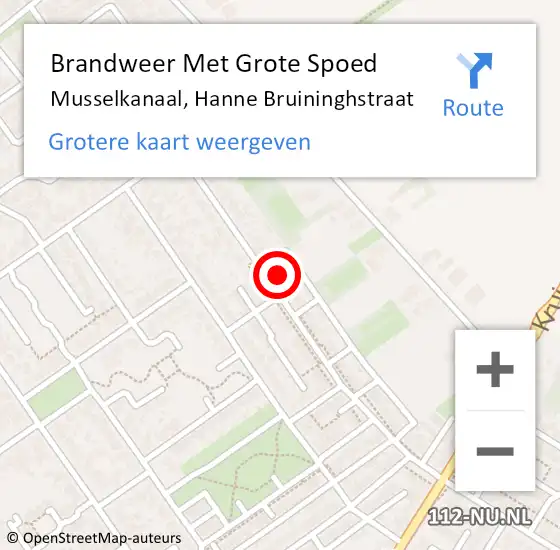 Locatie op kaart van de 112 melding: Brandweer Met Grote Spoed Naar Musselkanaal, Hanne Bruininghstraat op 27 november 2017 23:23