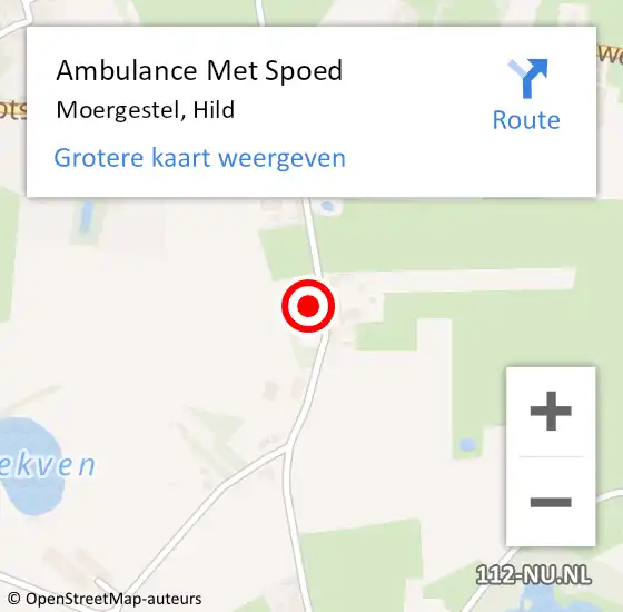 Locatie op kaart van de 112 melding: Ambulance Met Spoed Naar Moergestel, Hild op 27 november 2017 23:39