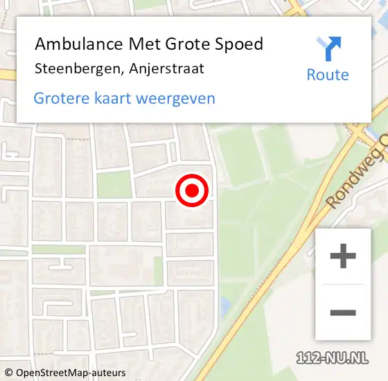 Locatie op kaart van de 112 melding: Ambulance Met Grote Spoed Naar Steenbergen, Anjerstraat op 28 november 2017 00:10