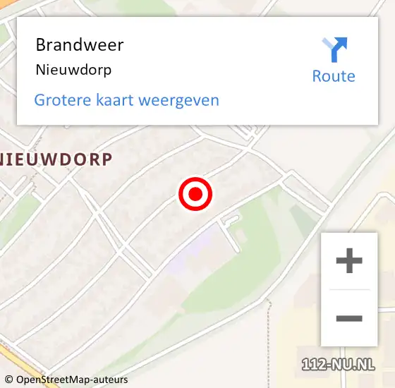 Locatie op kaart van de 112 melding: Brandweer Nieuwdorp op 28 november 2017 00:35