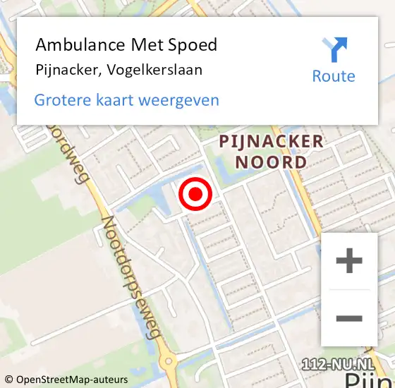 Locatie op kaart van de 112 melding: Ambulance Met Spoed Naar Pijnacker, Vogelkerslaan op 28 november 2017 01:03