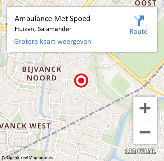 Locatie op kaart van de 112 melding: Ambulance Met Spoed Naar Huizen, Salamander op 8 februari 2014 01:24