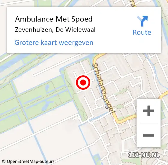 Locatie op kaart van de 112 melding: Ambulance Met Spoed Naar Zevenhuizen, De Wielewaal op 28 november 2017 02:30