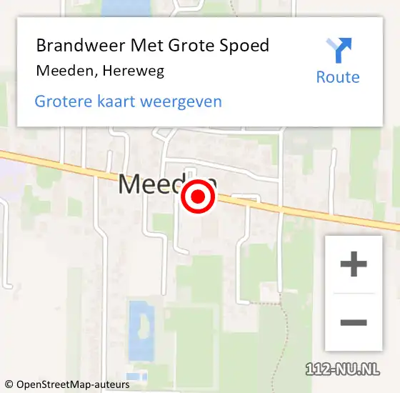 Locatie op kaart van de 112 melding: Brandweer Met Grote Spoed Naar Meeden, Hereweg op 28 november 2017 02:47