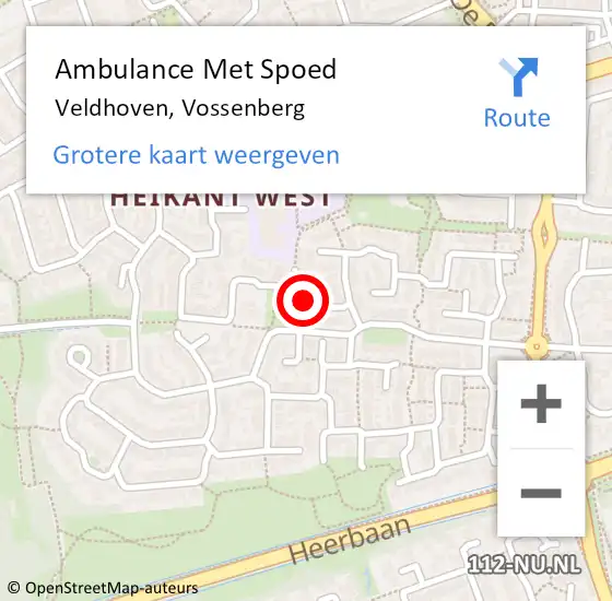 Locatie op kaart van de 112 melding: Ambulance Met Spoed Naar Veldhoven, Vossenberg op 28 november 2017 03:47