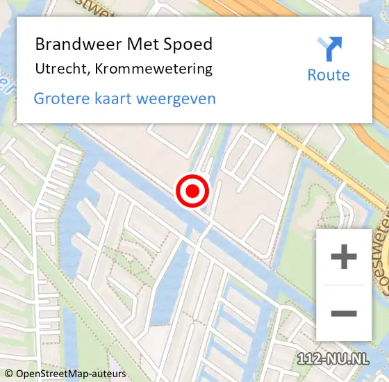 Locatie op kaart van de 112 melding: Brandweer Met Spoed Naar Utrecht, Krommewetering op 28 november 2017 04:37