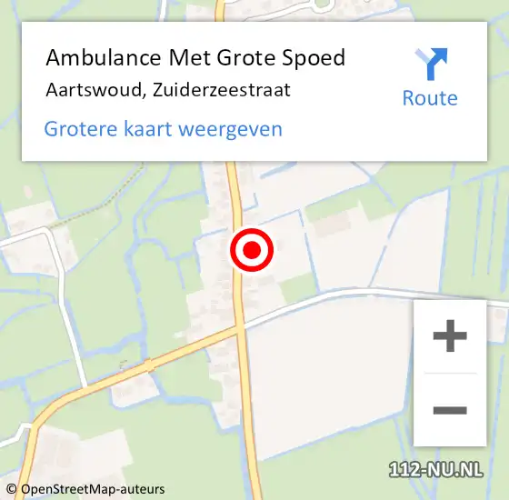Locatie op kaart van de 112 melding: Ambulance Met Grote Spoed Naar Aartswoud, Zuiderzeestraat op 28 november 2017 04:56