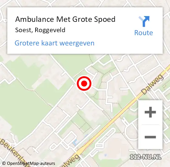 Locatie op kaart van de 112 melding: Ambulance Met Grote Spoed Naar Soest, Roggeveld op 28 november 2017 05:58