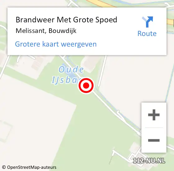 Locatie op kaart van de 112 melding: Brandweer Met Grote Spoed Naar Melissant, Bouwdijk op 28 november 2017 07:44