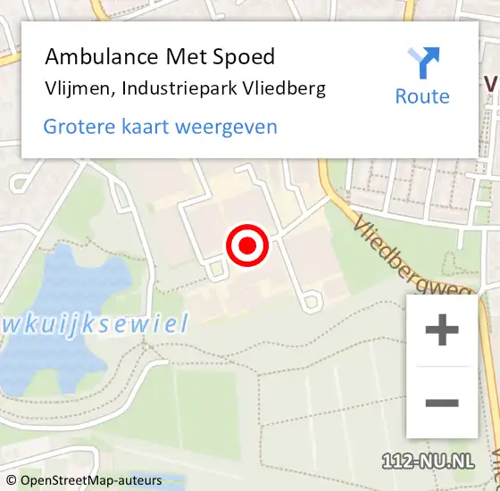 Locatie op kaart van de 112 melding: Ambulance Met Spoed Naar Vlijmen, Industriepark Vliedberg op 28 november 2017 08:09