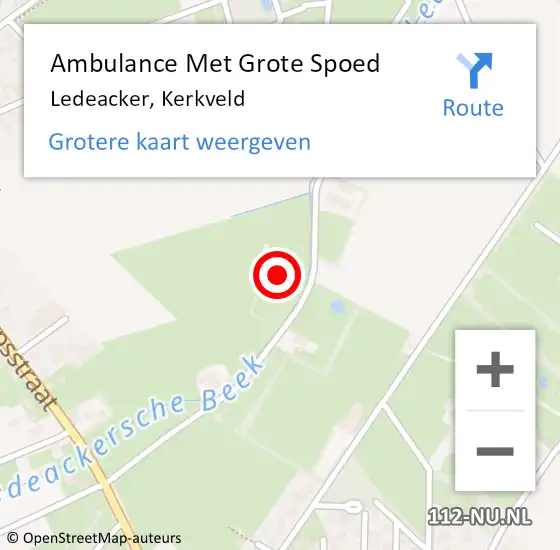 Locatie op kaart van de 112 melding: Ambulance Met Grote Spoed Naar Ledeacker, Kerkveld op 8 februari 2014 01:54