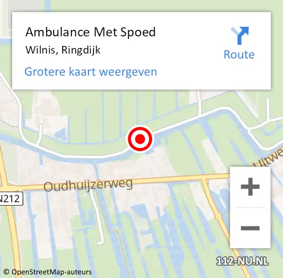 Locatie op kaart van de 112 melding: Ambulance Met Spoed Naar Wilnis, Ringdijk op 28 november 2017 08:36