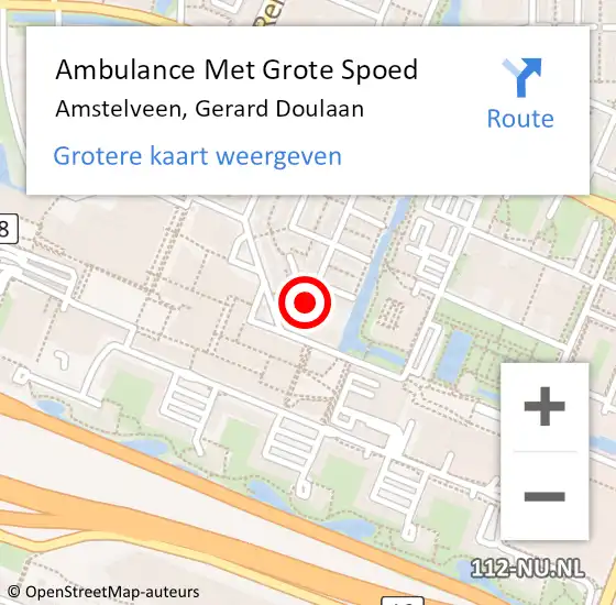 Locatie op kaart van de 112 melding: Ambulance Met Grote Spoed Naar Amstelveen, Gerard Doulaan op 28 november 2017 09:49
