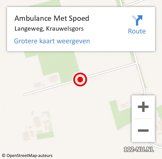 Locatie op kaart van de 112 melding: Ambulance Met Spoed Naar Langeweg, Krauwelsgors op 28 november 2017 10:27