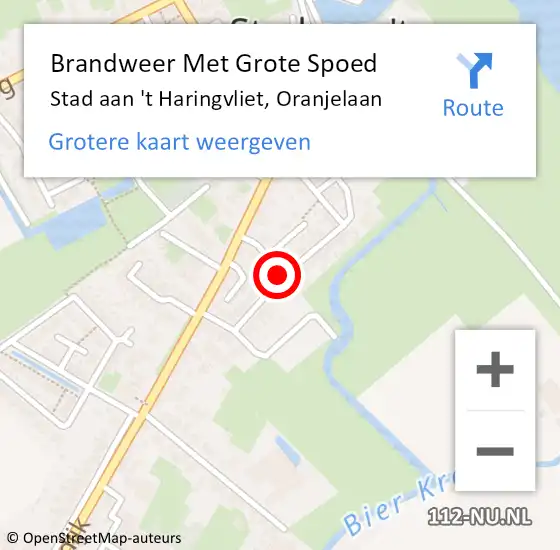 Locatie op kaart van de 112 melding: Brandweer Met Grote Spoed Naar Stad aan 't Haringvliet, Oranjelaan op 28 november 2017 11:15