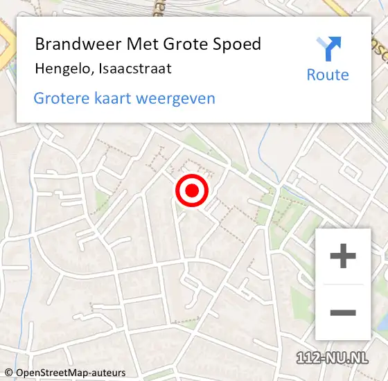 Locatie op kaart van de 112 melding: Brandweer Met Grote Spoed Naar Hengelo, Isaacstraat op 28 november 2017 12:03