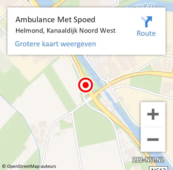 Locatie op kaart van de 112 melding: Ambulance Met Spoed Naar Helmond, Kanaaldijk Zuidwest op 28 november 2017 12:26