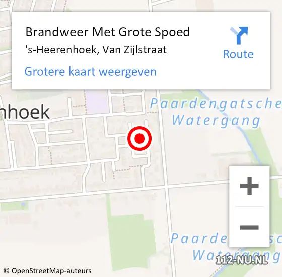 Locatie op kaart van de 112 melding: Brandweer Met Grote Spoed Naar 's-Heerenhoek, Van Zijlstraat op 28 november 2017 12:31