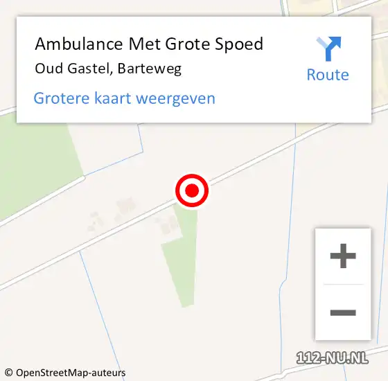 Locatie op kaart van de 112 melding: Ambulance Met Grote Spoed Naar Oud Gastel, Barteweg op 28 november 2017 13:32