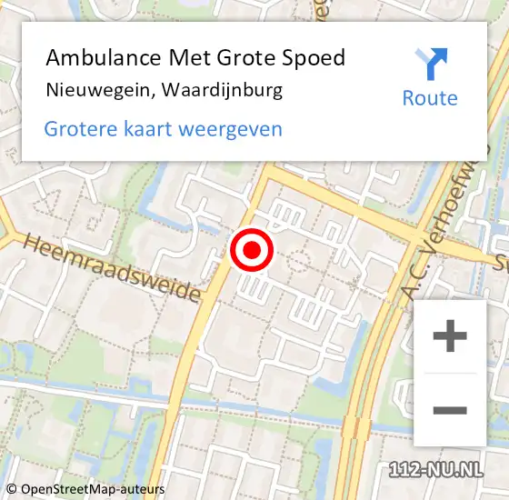 Locatie op kaart van de 112 melding: Ambulance Met Grote Spoed Naar Nieuwegein, Waardijnburg op 28 november 2017 18:04