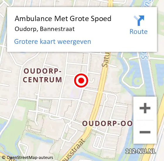 Locatie op kaart van de 112 melding: Ambulance Met Grote Spoed Naar Oudorp, Bannestraat op 28 november 2017 18:30