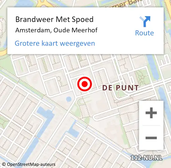 Locatie op kaart van de 112 melding: Brandweer Met Spoed Naar Amsterdam, Oude Meerhof op 28 november 2017 18:42