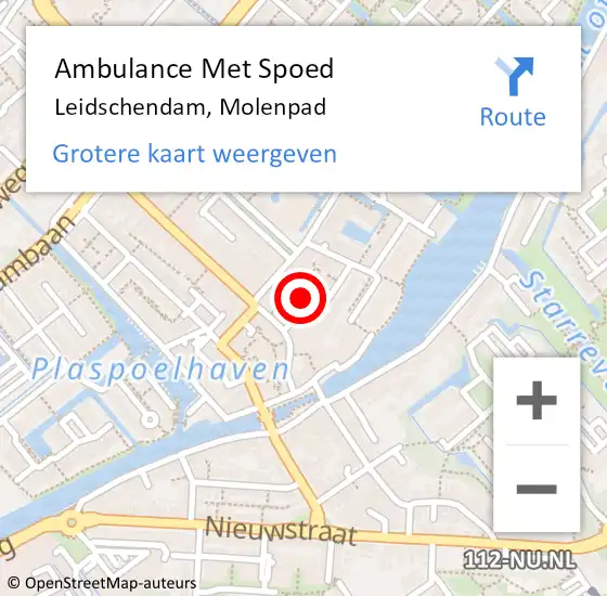 Locatie op kaart van de 112 melding: Ambulance Met Spoed Naar Leidschendam, Molenpad op 28 november 2017 18:49