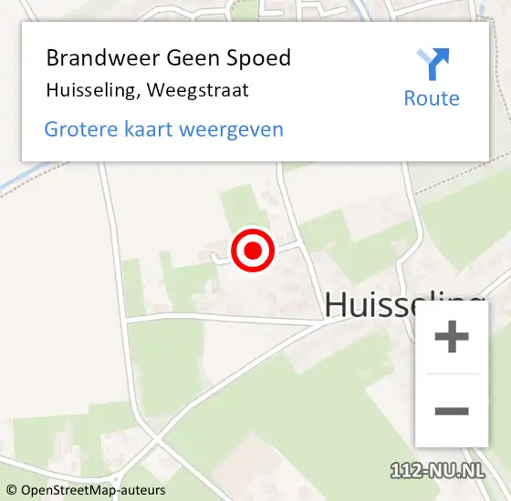 Locatie op kaart van de 112 melding: Brandweer Geen Spoed Naar Huisseling, Weegstraat op 28 november 2017 19:22