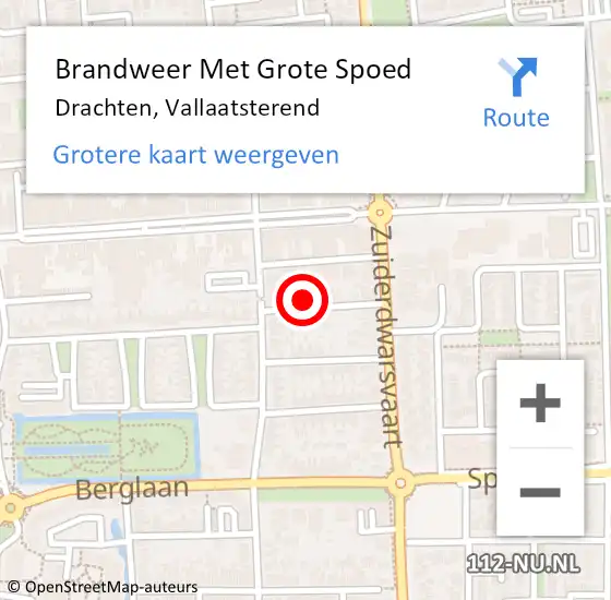 Locatie op kaart van de 112 melding: Brandweer Met Grote Spoed Naar Drachten, Vallaatsterend op 28 november 2017 19:39