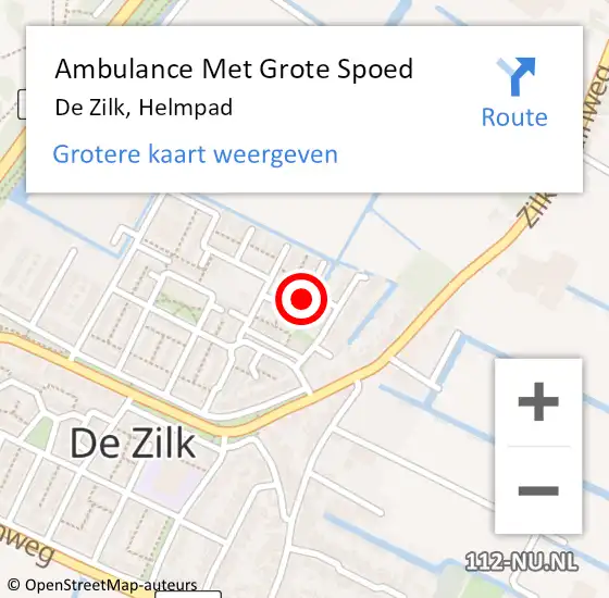 Locatie op kaart van de 112 melding: Ambulance Met Grote Spoed Naar De Zilk, Helmpad op 28 november 2017 19:47