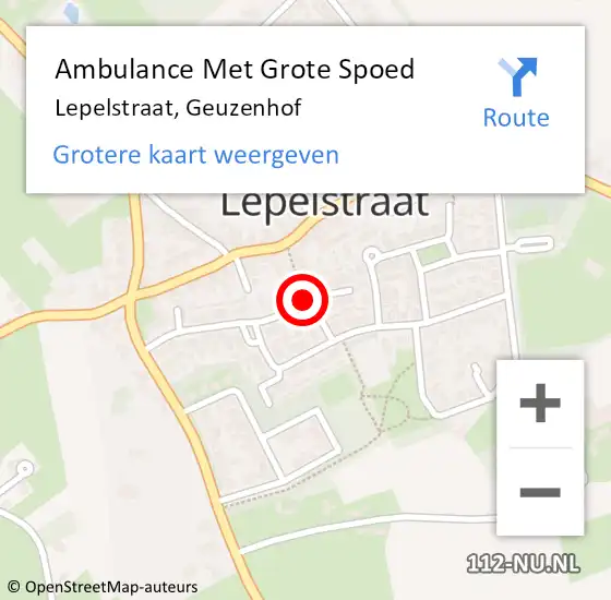 Locatie op kaart van de 112 melding: Ambulance Met Grote Spoed Naar Lepelstraat, Geuzenhof op 28 november 2017 19:50