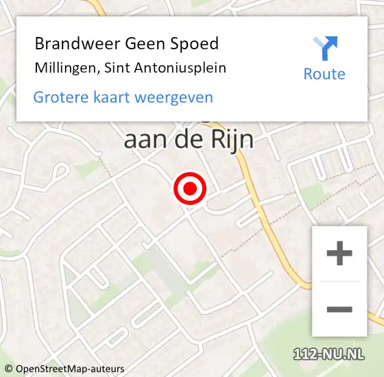 Locatie op kaart van de 112 melding: Brandweer Geen Spoed Naar Millingen, Sint Antoniusplein op 28 november 2017 20:21