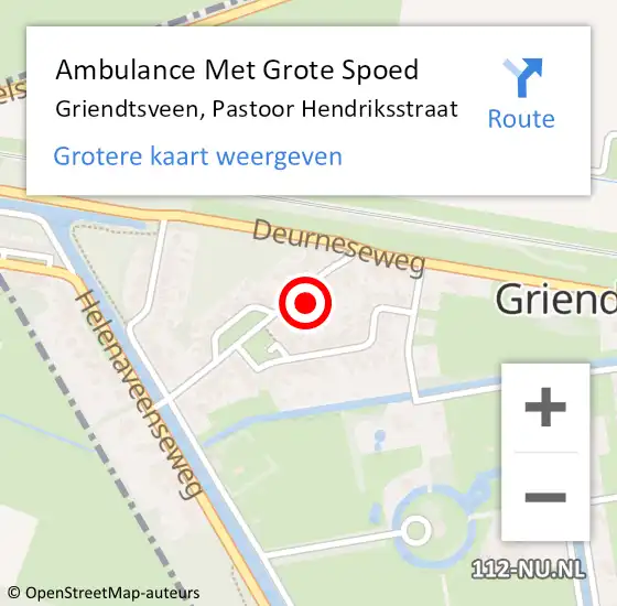 Locatie op kaart van de 112 melding: Ambulance Met Grote Spoed Naar Griendtsveen, Pastoor Hendriksstraat op 28 november 2017 21:44