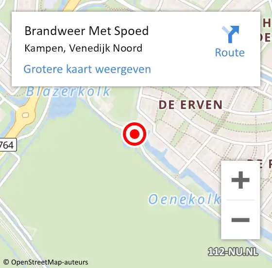 Locatie op kaart van de 112 melding: Brandweer Met Spoed Naar Kampen, Venedijk Noord op 21 september 2013 19:44