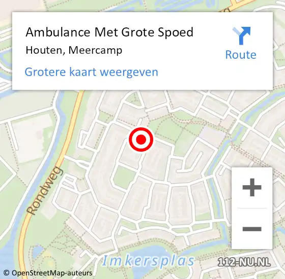 Locatie op kaart van de 112 melding: Ambulance Met Grote Spoed Naar Houten, Meercamp op 29 november 2017 01:18
